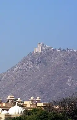 View of Sajjan Garh Palace on hill top