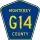 County Road G14 marker