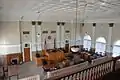 The courtroom viewed from the balcony