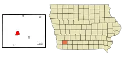 Location of Red Oak, Iowa