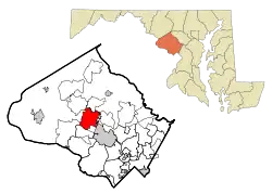 Location in Montgomery County and Maryland