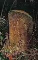 One of a pair of milestones re-erected at Montgreenan near the West lodge.