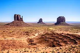 View of West Mitten Butte, East Mitten Butte, and Merrick Butte