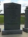 Reverse of memorial listing Confederate units that included soldiers from Shelby County, Alabama