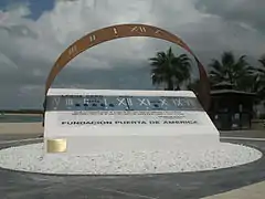 Monument "Legua Cero-Sanlúcar de Barrameda, Cádiz, España". Commemorating first world circumnavigation