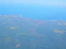 Aerial view of Moonta, looking west into Spencer Gulf