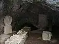 More carved stones at the entrance of the Mithraeum.