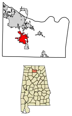 Location in Morgan County, Alabama