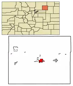 Location of the City of Fort Morgan in Morgan County, Colorado.