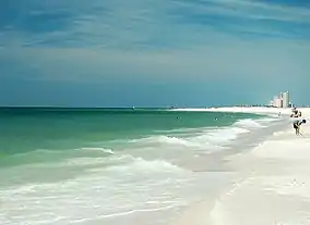 White sands with surf