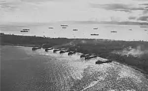 Landing Ship, Tanks unloading at Morotai