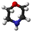 ball-and-stick model of the morpholine molecule