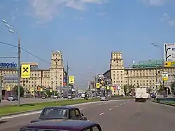 Moscow, Gagarin square; note different finishes