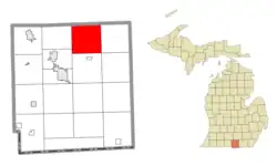 Location within Hillsdale County