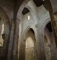 Nave of Travanca Monastery, the use of pointed arches for the arcades is clearly visible.