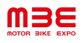 MBE [it] (Motor Bike Expo) spinonym logo. The same glyph is repeated in three different orientations.