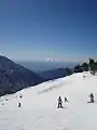 Skiing overlooking Los Angeles