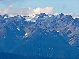 Mt. Carrie (center), Mt. Fairchild (right)