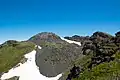 Lava dome on the summit