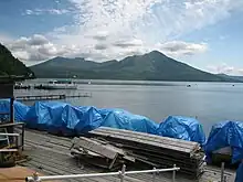 Mount Tarumae as seen from Lake Shikotsu