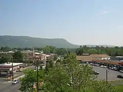 View of Mount Tom from the center of Easthampton