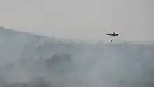 Cypriot Police Bell 412EP participating in fire fighting efforts in Israel, during the 2010 Mount Carmel forest fire