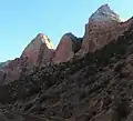 Mountain of the Sun (left) seen from SW with Twin Brothers (right}