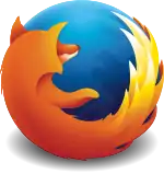 The Firefox logo introduced in June 2013, featuring more simplistic textures than previous incarnations