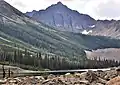 Northwest aspect of Mt. Bell from Consolation Valley