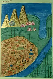 Mount Sinai depicted on late medieval Georgian manuscript