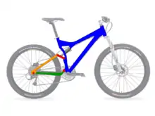 A diagram of the suspension on a Specialized Stumpjumper FSR mountain bike.