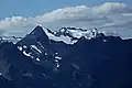 Mount Fairchild (left) and Mt. Carrie seen from Hurricane Hill