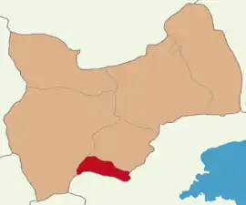 Map showing Hasköy District in Muş Province