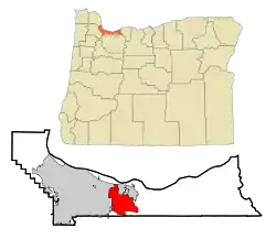 Location in Multnomah County, Oregon