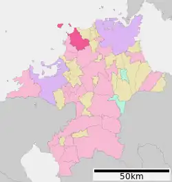 Location of Munakata in Fukuoka Prefecture