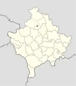 Location of the municipality of North Mitrovica within Kosovo