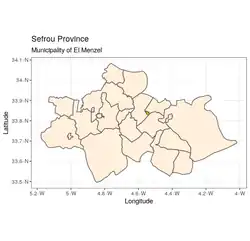 Municipality of El Menzel (Orange) - Sefrou Province (Antique White)