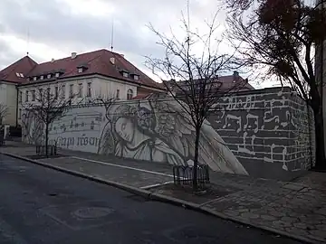 Mural of the garden of the Sisters of the Poor Clares