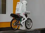 Murata Boy, a 50 cm (20") high bicycle-riding robot developed by the company since 1991