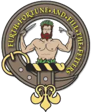 Wild man, blazoned "demi-savage", on crest of Scottish clan Murray