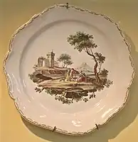 Plate with rural scene