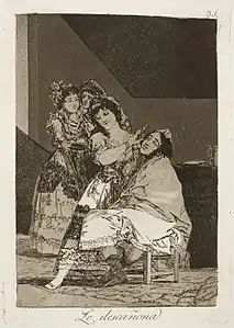 Capricho No. 35: Le descañona (She fleeces him)