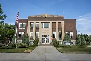 The Musselshell County Courthouse in Roundup