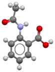 Ball-and-stick model of N-Acetylanthranilic acid