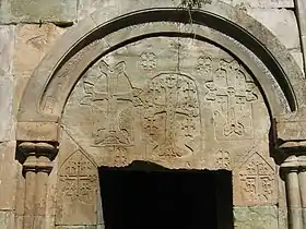 Portal of the Church of the Mother-of-God with engraved crosses