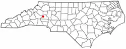 Location of Brookford, North Carolina