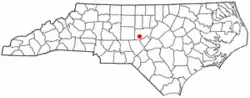 Location of Goldston, North Carolina