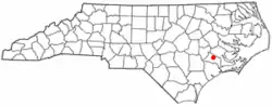 Location of Trenton, North Carolina