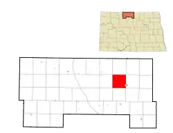 Location of Pickering Township in Bottineau County