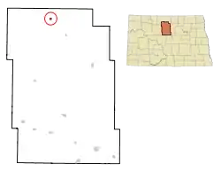 Location of Upham, North Dakota